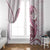 Pink Maori Tuatara Window Curtain Luxury Pastel Pattern