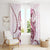 Pink Maori Tuatara Window Curtain Luxury Pastel Pattern