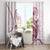 Pink Maori Tuatara Window Curtain Luxury Pastel Pattern