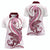 Pink Maori Tuatara Women Polo Shirt Luxury Pastel Pattern