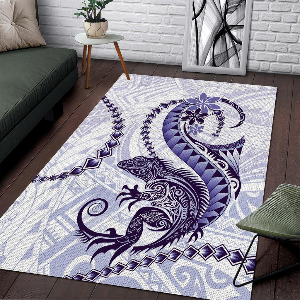 Purple Maori Tuatara Area Rug Luxury Pastel Pattern