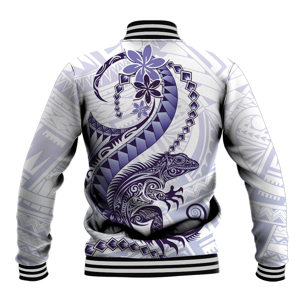 Purple Maori Tuatara Baseball Jacket Luxury Pastel Pattern LT01 - Polynesian Pride