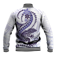 Purple Maori Tuatara Baseball Jacket Luxury Pastel Pattern LT01 - Polynesian Pride