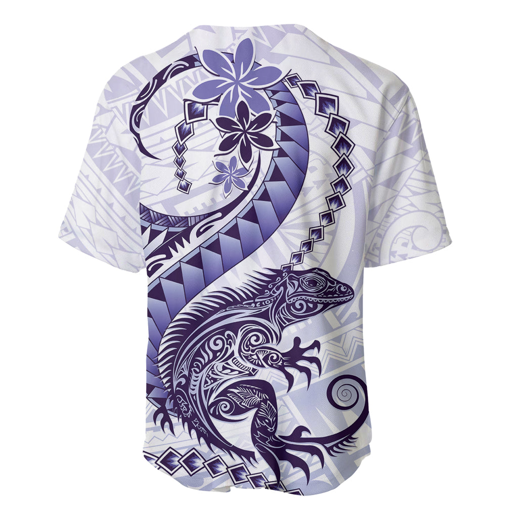 Purple Maori Tuatara Baseball Jersey Luxury Pastel Pattern