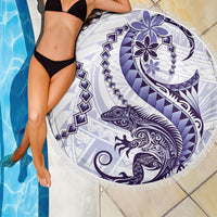 Purple Maori Tuatara Beach Blanket Luxury Pastel Pattern LT01 - Polynesian Pride
