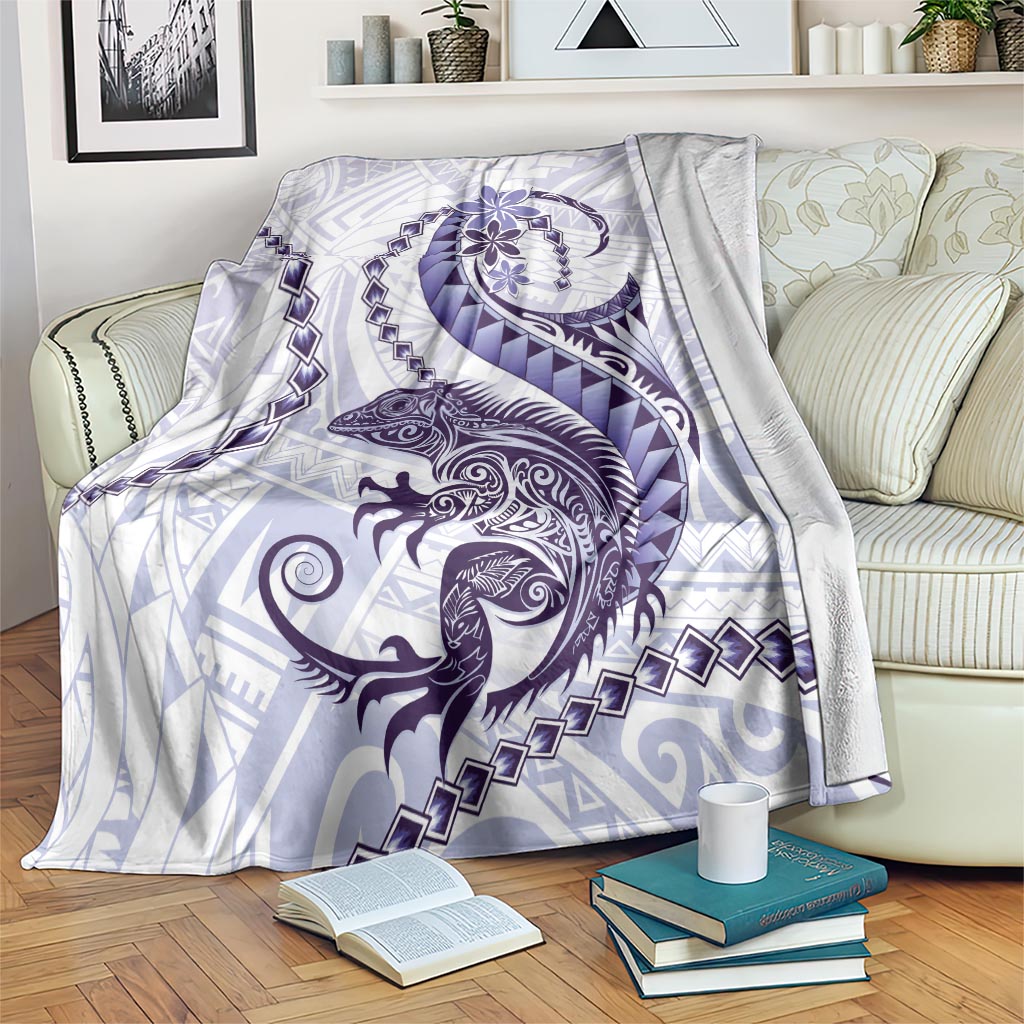 Purple Maori Tuatara Blanket Luxury Pastel Pattern