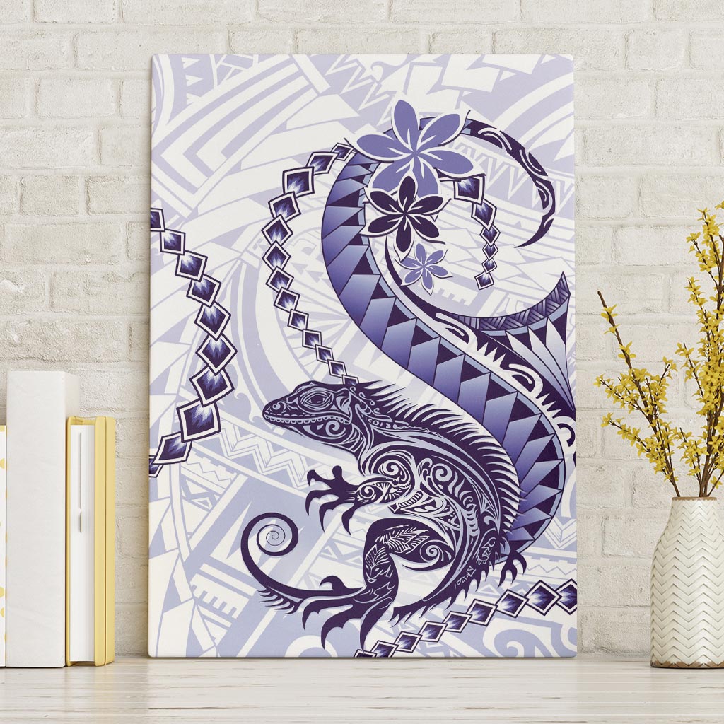 Purple Maori Tuatara Canvas Wall Art Luxury Pastel Pattern