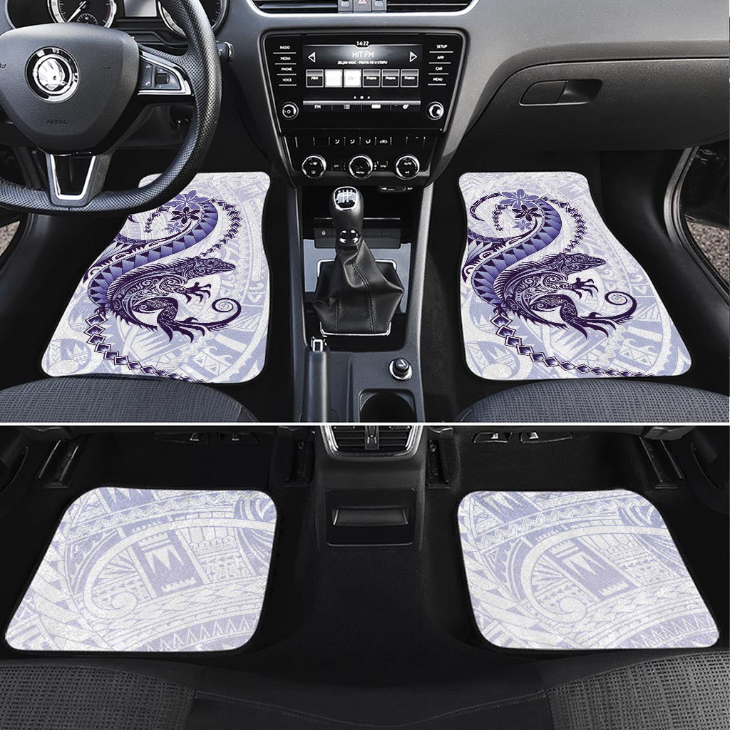 Purple Maori Tuatara Car Mats Luxury Pastel Pattern LT01 Set 4pcs Purple - Polynesian Pride