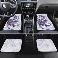 Purple Maori Tuatara Car Mats Luxury Pastel Pattern LT01 Set 4pcs Purple - Polynesian Pride