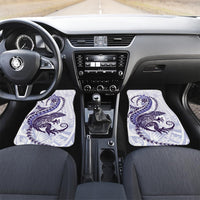 Purple Maori Tuatara Car Mats Luxury Pastel Pattern LT01 Set 2pcs - Front Purple - Polynesian Pride