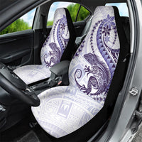 Purple Maori Tuatara Car Seat Cover Luxury Pastel Pattern