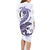 Purple Maori Tuatara Family Matching Long Sleeve Bodycon Dress and Hawaiian Shirt Luxury Pastel Pattern