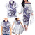 Purple Maori Tuatara Family Matching Off The Shoulder Long Sleeve Dress and Hawaiian Shirt Luxury Pastel Pattern