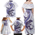 Purple Maori Tuatara Family Matching Off Shoulder Maxi Dress and Hawaiian Shirt Luxury Pastel Pattern