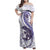 Purple Maori Tuatara Family Matching Off Shoulder Maxi Dress and Hawaiian Shirt Luxury Pastel Pattern