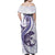 Purple Maori Tuatara Family Matching Off Shoulder Maxi Dress and Hawaiian Shirt Luxury Pastel Pattern