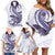 Purple Maori Tuatara Family Matching Off Shoulder Short Dress and Hawaiian Shirt Luxury Pastel Pattern