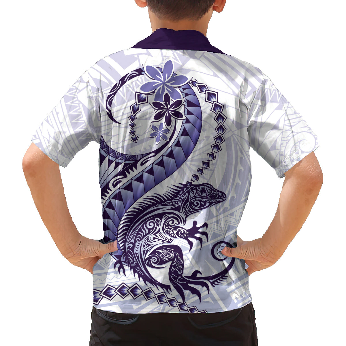 Purple Maori Tuatara Family Matching Puletasi and Hawaiian Shirt Luxury Pastel Pattern LT01 - Polynesian Pride