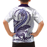 Purple Maori Tuatara Family Matching Puletasi and Hawaiian Shirt Luxury Pastel Pattern LT01 - Polynesian Pride