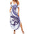 Purple Maori Tuatara Family Matching Summer Maxi Dress and Hawaiian Shirt Luxury Pastel Pattern