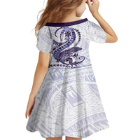 Purple Maori Tuatara Family Matching Tank Maxi Dress and Hawaiian Shirt Luxury Pastel Pattern