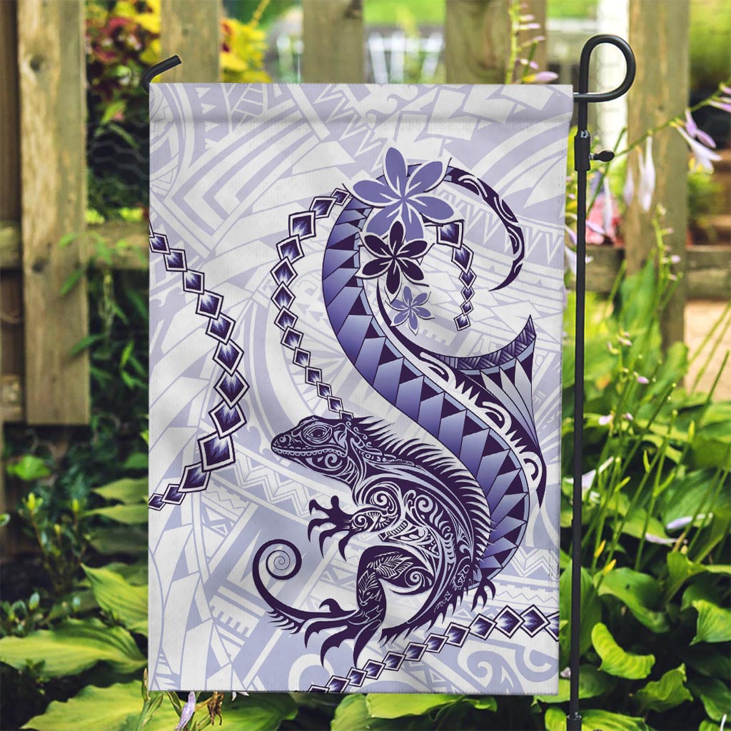 Purple Maori Tuatara Garden Flag Luxury Pastel Pattern