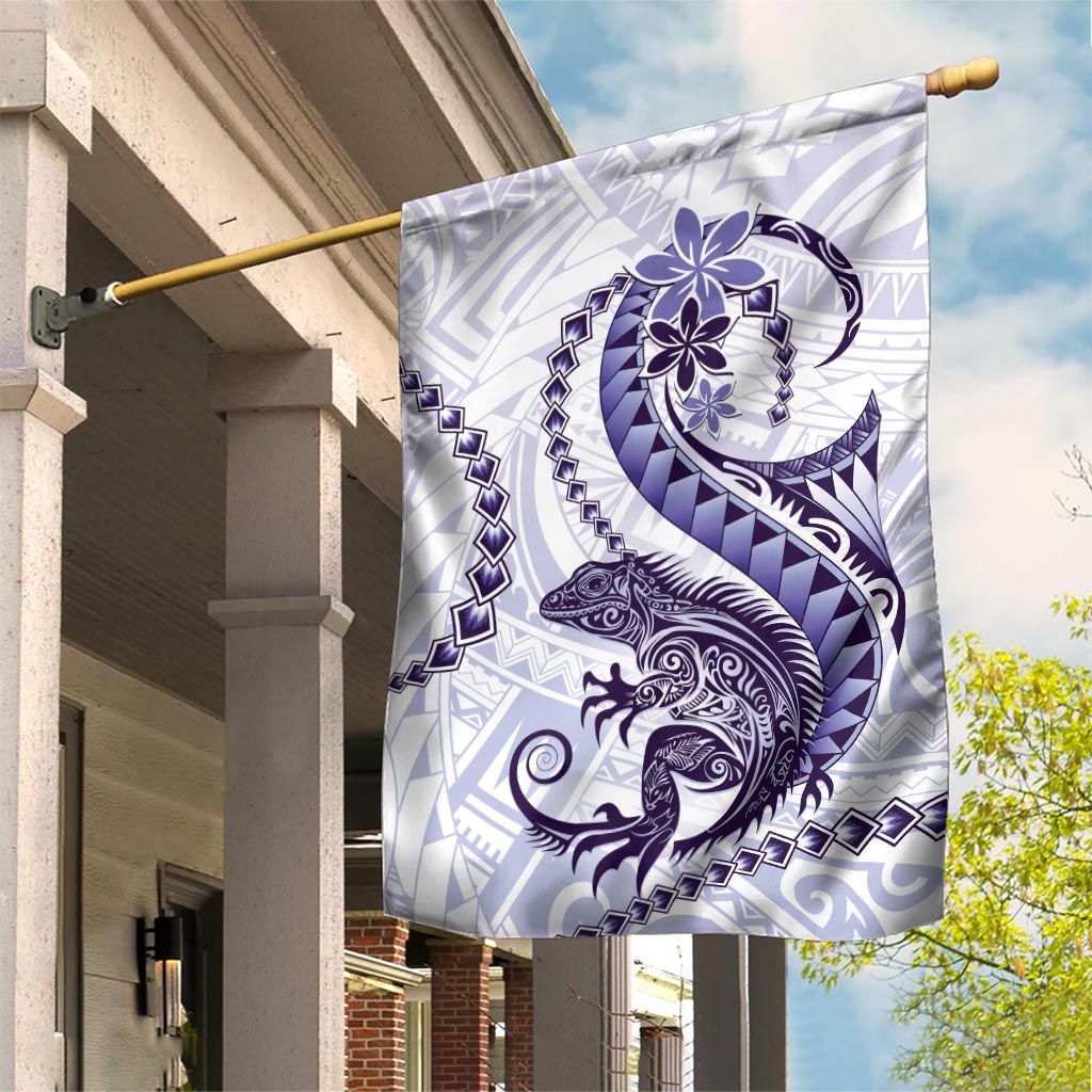 Purple Maori Tuatara Garden Flag Luxury Pastel Pattern LT01 House Flag Purple - Polynesian Pride