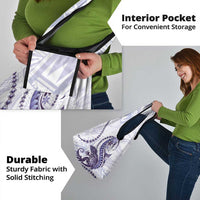Purple Maori Tuatara Grocery Bag Luxury Pastel Pattern LT01 - Polynesian Pride