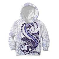 Purple Maori Tuatara Kid Hoodie Luxury Pastel Pattern