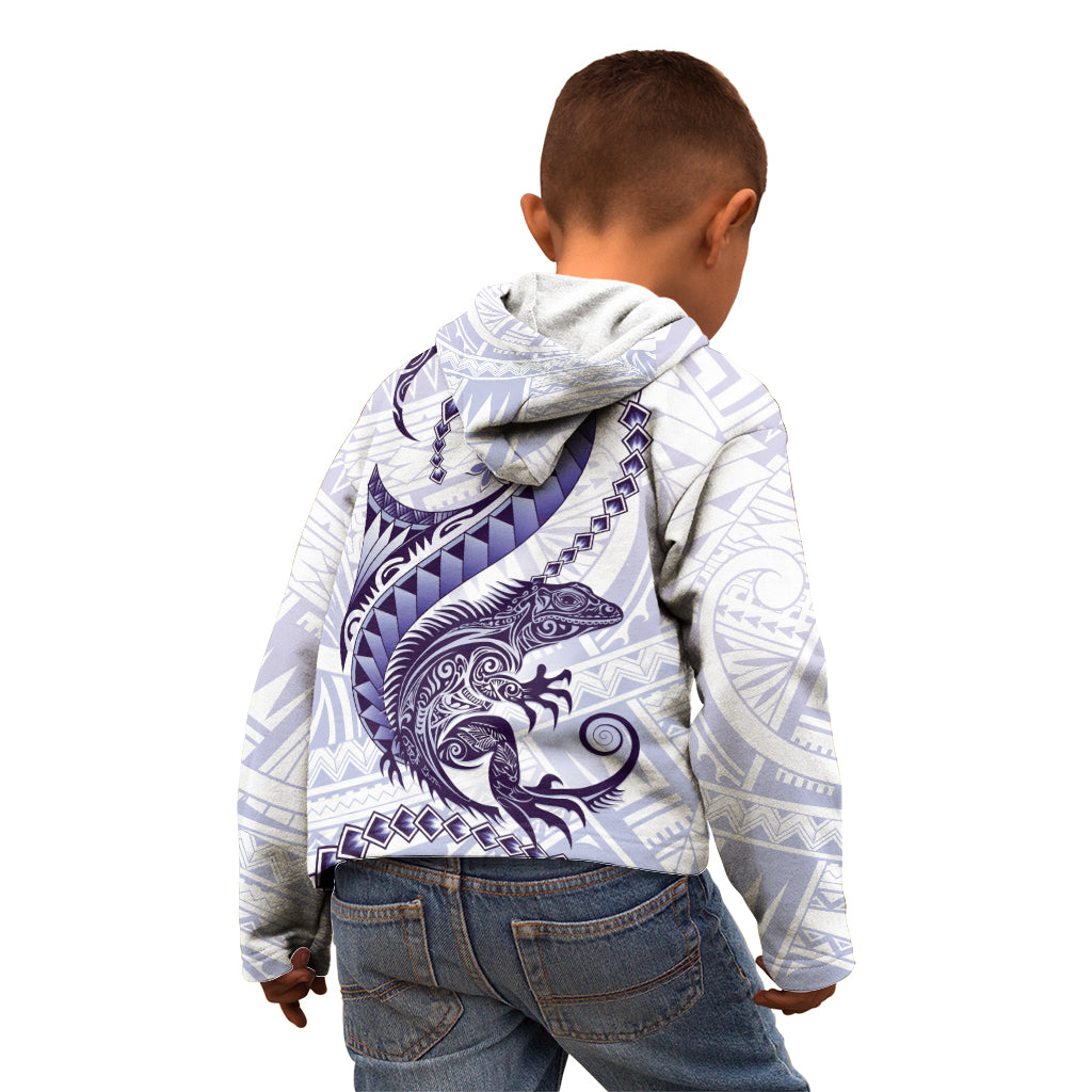 Purple Maori Tuatara Kid Hoodie Luxury Pastel Pattern