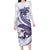 Purple Maori Tuatara Long Sleeve Bodycon Dress Luxury Pastel Pattern