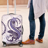 Purple Maori Tuatara Luggage Cover Luxury Pastel Pattern