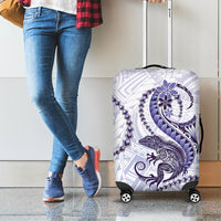 Purple Maori Tuatara Luggage Cover Luxury Pastel Pattern