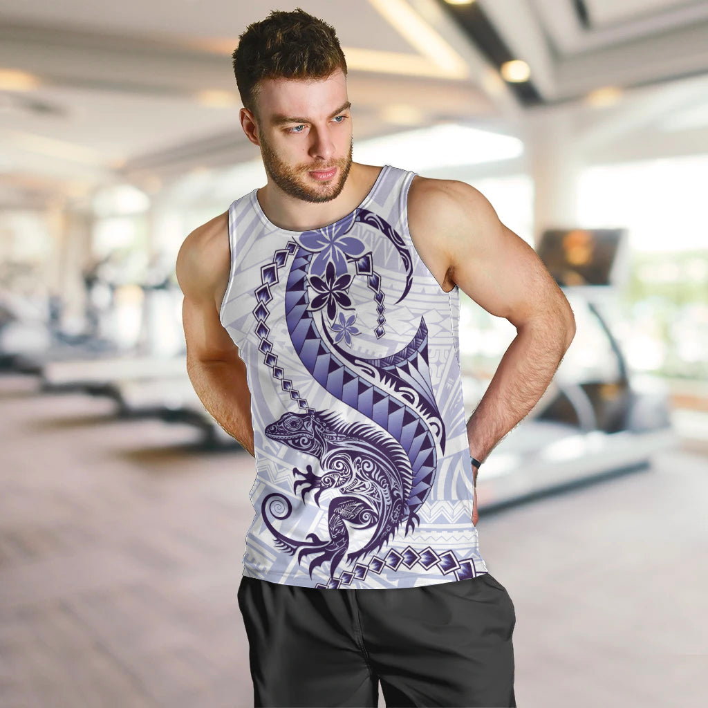 Purple Maori Tuatara Men Tank Top Luxury Pastel Pattern LT01 Purple - Polynesian Pride