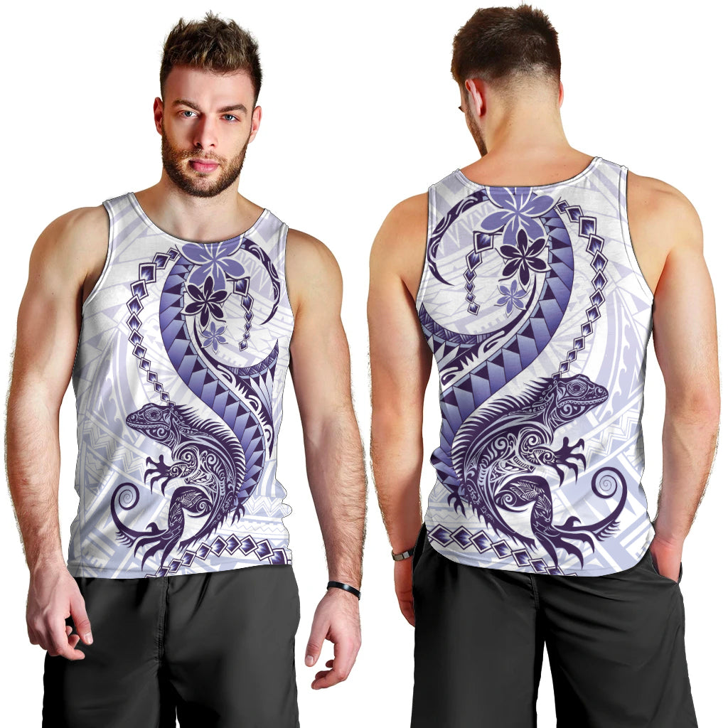 Purple Maori Tuatara Men Tank Top Luxury Pastel Pattern LT01 - Polynesian Pride