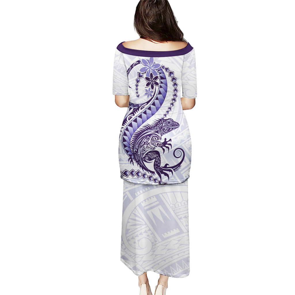 Purple Maori Tuatara Puletasi Luxury Pastel Pattern LT01 - Polynesian Pride