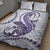 Purple Maori Tuatara Quilt Bed Set Luxury Pastel Pattern