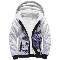 Purple Maori Tuatara Sherpa Hoodie Luxury Pastel Pattern LT01 Unisex Purple - Polynesian Pride