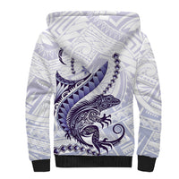 Purple Maori Tuatara Sherpa Hoodie Luxury Pastel Pattern LT01 - Polynesian Pride