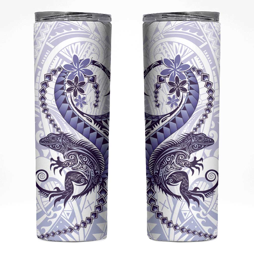 Purple Maori Tuatara Skinny Tumbler Luxury Pastel Pattern