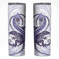 Purple Maori Tuatara Skinny Tumbler Luxury Pastel Pattern