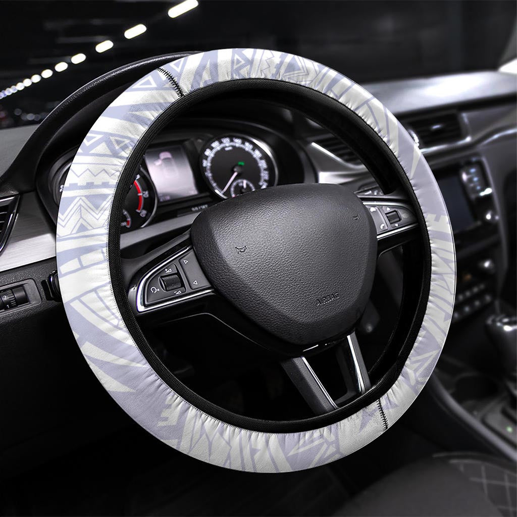 Purple Maori Tuatara Steering Wheel Cover Luxury Pastel Pattern LT01 Universal Fit Purple - Polynesian Pride