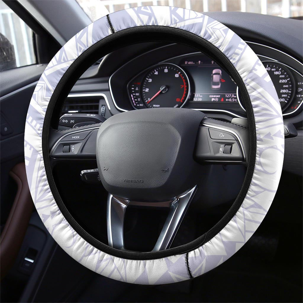 Purple Maori Tuatara Steering Wheel Cover Luxury Pastel Pattern LT01 - Polynesian Pride
