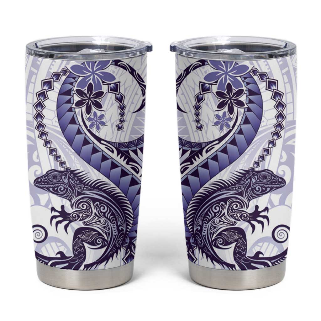 Purple Maori Tuatara Tumbler Cup Luxury Pastel Pattern