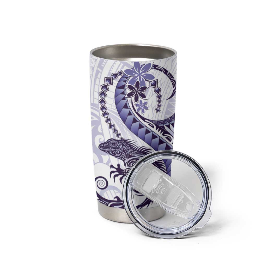 Purple Maori Tuatara Tumbler Cup Luxury Pastel Pattern LT01 - Polynesian Pride
