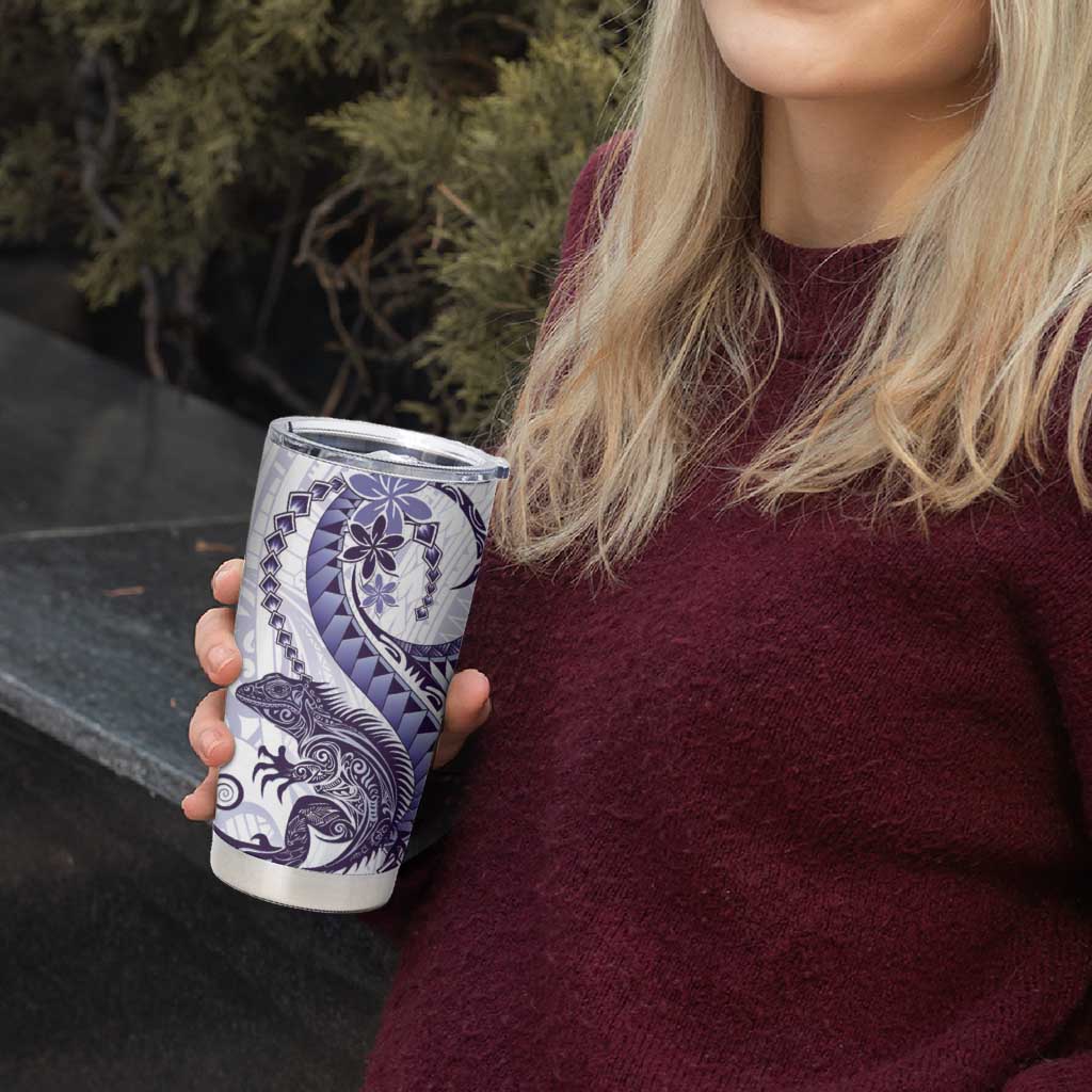 Purple Maori Tuatara Tumbler Cup Luxury Pastel Pattern LT01 - Polynesian Pride