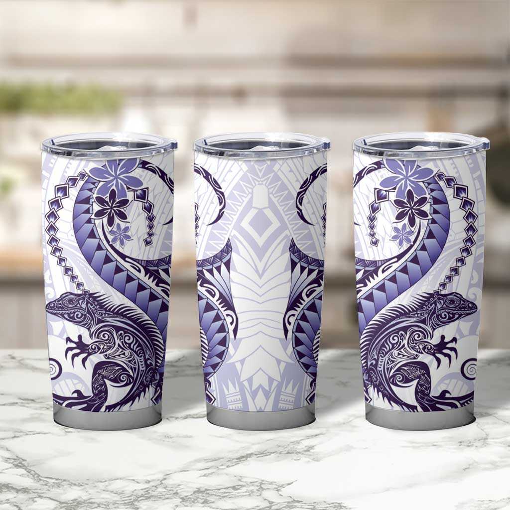 Purple Maori Tuatara Tumbler Cup Luxury Pastel Pattern LT01 - Polynesian Pride