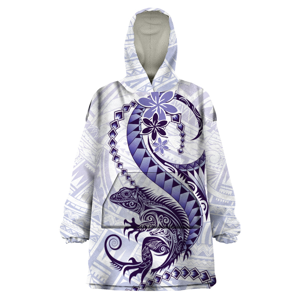 Purple Maori Tuatara Wearable Blanket Hoodie Luxury Pastel Pattern LT01 One Size Purple - Polynesian Pride
