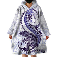 Purple Maori Tuatara Wearable Blanket Hoodie Luxury Pastel Pattern LT01 - Polynesian Pride