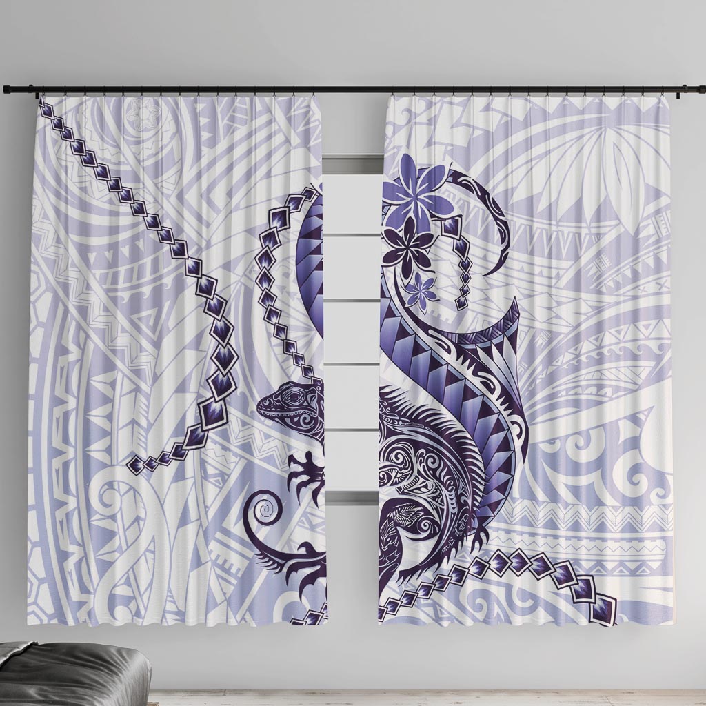 Purple Maori Tuatara Window Curtain Luxury Pastel Pattern